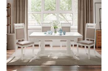 Обеденная группа стол Дижон и стулья Флоренция-1 4 шт белый