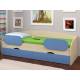 Кровать Соня 2 дуб молочный-голубой
