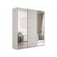 Шкаф-купе Прайм Широкий 3-х дверный два зеркала/ДСП Ясень Анкор Светлый