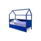 Кровать-домик мягкий Svogen с ящиками синий