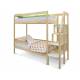Двухъярусная кровать Svogen с бортиком натура без покрытия