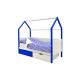 Кровать-домик мягкий Svogen с ящиками сине-белый