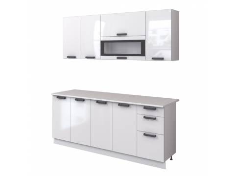 Кухонный гарнитур Аляска белый лед