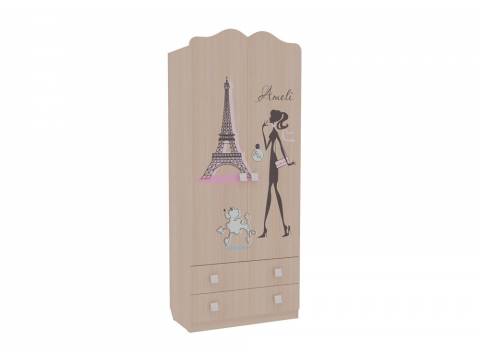 Шкаф комбинированный двухстворчатый Амели