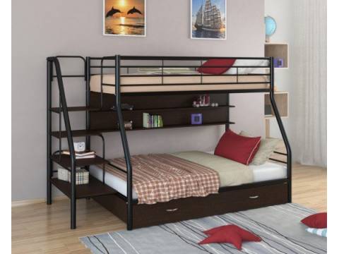 Двухъярусная кровать Толедо 1 ПЯ черный венге