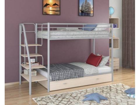 Двухъярусная кровать Толедо Я серый дуб молочный