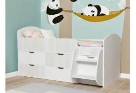 Кровать Малыш-7 белое дерево-винтерберг