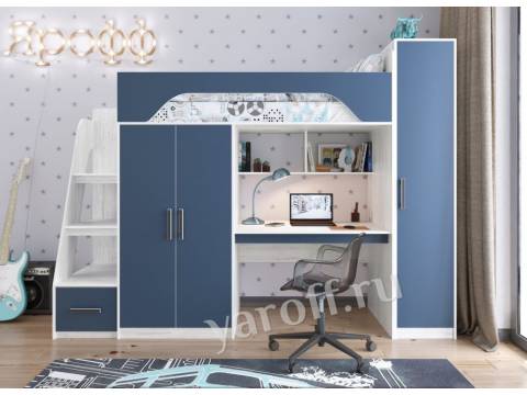 Кровать Тея витенберг/лазурь