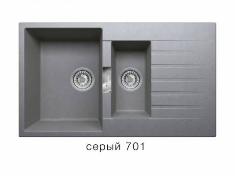 Кухонная мойка Tolero Loft TL860 Серый 701
