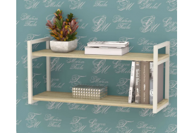 Полка металлическая ЛОФТ-1 Дуб сонома/белый глянец