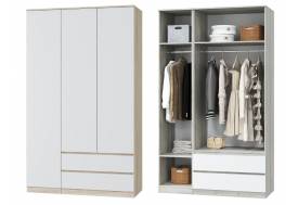 Шкаф для одежды трехдверный Лори дуб сонома, белый