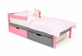 Кровать Svogen classic с ящиками и бортиком лаванда-графит