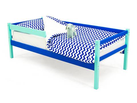 Кровать-тахта Svogen с бортиком мятно-синий
