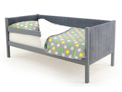 Кровать-тахта мягкая Svogen с бортиком графит