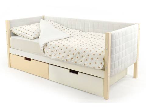 Кровать-тахта мягкая Svogen с ящиками бежево-белый