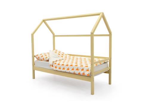 Кровать-домик Svogen с ящиками и бортиком бежевый