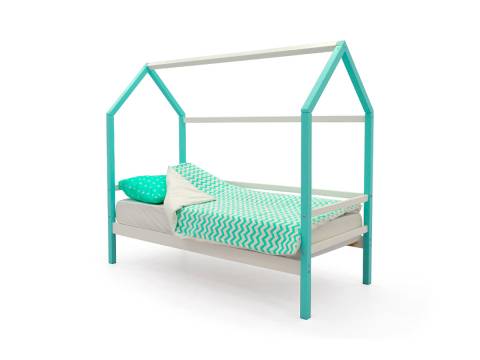 Кровать-домик Svogen мятно-белый