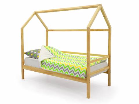 Кровать-домик Svogen с бортиком натура без покрытия
