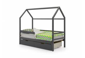 Кровать-домик Svogen с ящиками и бортиком графит