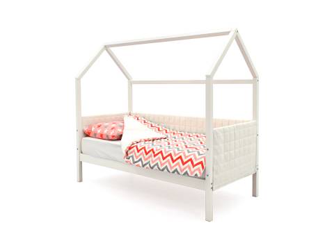 Кровать-домик мягкий Svogen белый