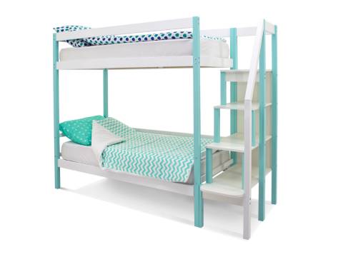 Двухъярусная кровать Svogen мятно-белый