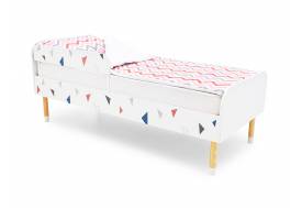 Кровать Stumpa Классика с бортиком рисунок Треугольники желтый, синий, розовый