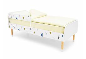Кровать Stumpa Классика с бортиком рисунок Треугольники зеленый, синий