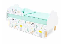 Кровать Stumpa Облако бортик и ящики рисунок Ферма