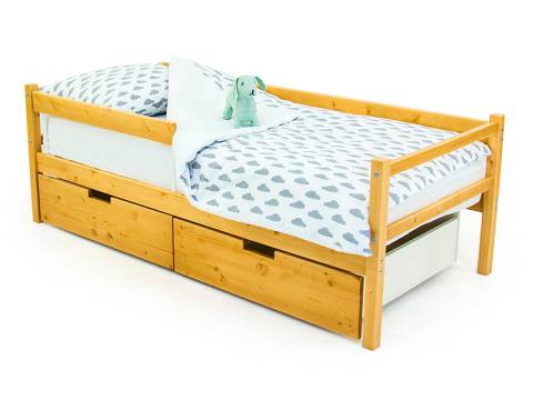 Кровать-тахта Svogen с ящиками и бортиком дерево