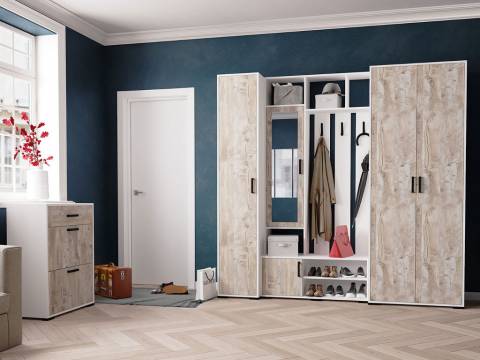 Прихожая Бриз белый/дуб юкон