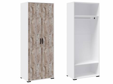 Шкаф платяной Бриз белый/дуб юкон