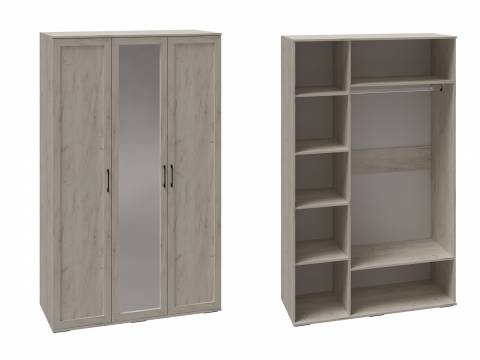 Шкаф 3-х створчатый с зеркалом София СШ-23 Дуб крафт белый