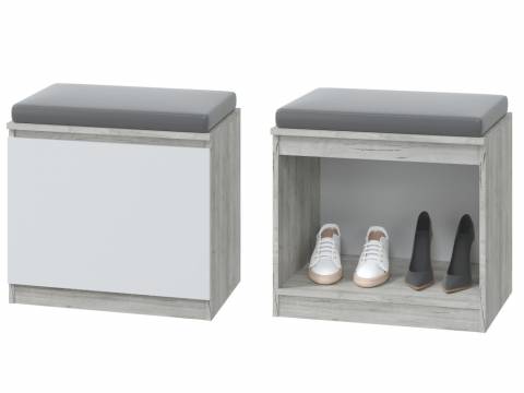 Тумба с мягким элементом Лори дуб серый