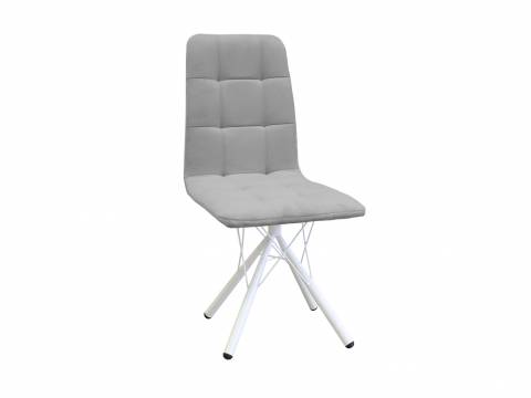 Стул Леон паутинка серый, белые ножки