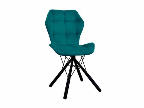 Стул Бабочка паутинка аквамарин, чёрные ножки