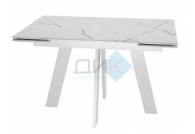 Стол SKM 120 керамика белый мрамор/подстолье белое