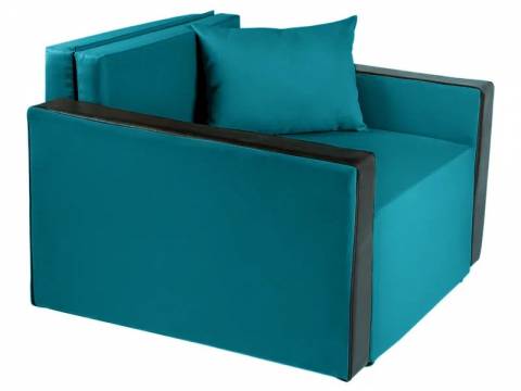 Кресло-кровать Милена с подлокотниками рогожка azure