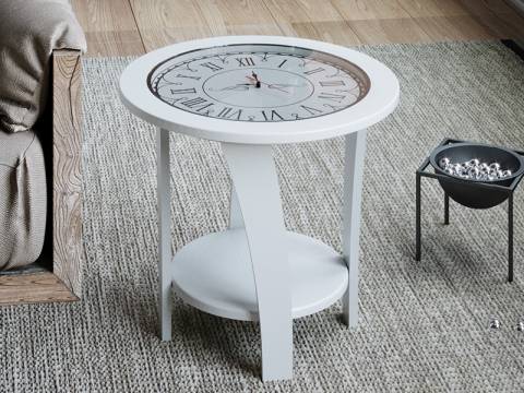 Стол журнальный Эстет Белое дерево/Белый жемчуг