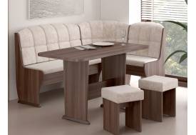 Угловая скамья Ника 4 микровелюр бежевый