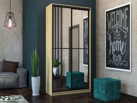 Шкаф-купе Лофт Шк12-60 1200 глубина 600 фасад зеркало+