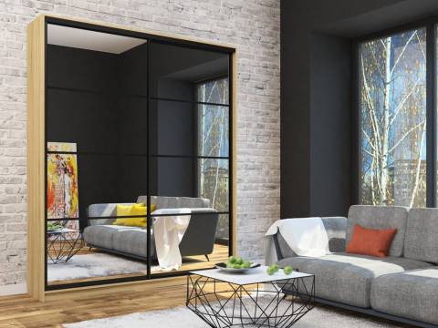 Шкаф-купе Лофт Шк20-60 2000 глубина 600 фасад зеркало 3г