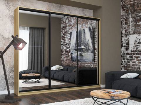 Шкаф-купе Лофт Шк30-47 3000 3 двери глубина 470 фасад зеркало