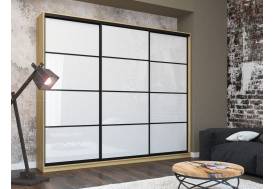 Шкаф-купе Лофт Шк30-47 3000 3 двери глубина 470 фасад МДФ белый глянец 3г