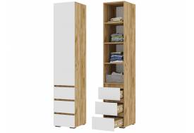 Пенал закрытый ПН 03 Хелен Дуб Крафт золотой/Белый шагрень