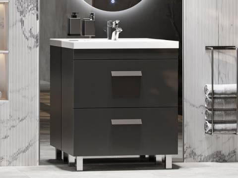 Тумба с раковиной Orlando 70 напольная серый