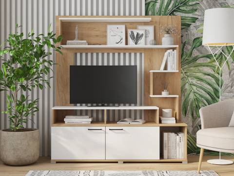 Стенка Ника Крафт золотой-белый