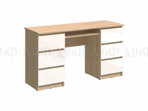 Стол 6 ящиков Челси  Белый, дуб сонома