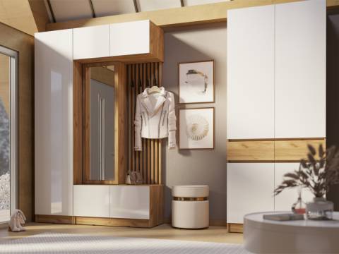 Прихожая модульная Роджина Белый