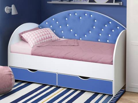 Кровать с продольной мягкой спинкой Сердце №2 800х1600 мм