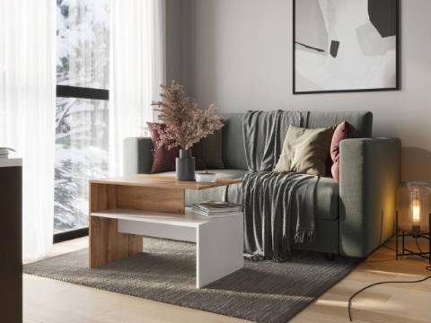 Стол журнальный Парус белый/вотан